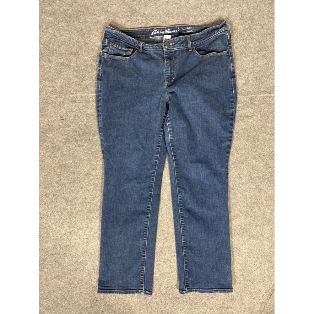 Eddie Bauer‎ Curvy Fit Straight Leg Jeans Dark Wash P16